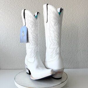Lane MEGAN MORONEY Smokeshow Boots White Cowboy Western Snip Toe Tall Womens 8.5